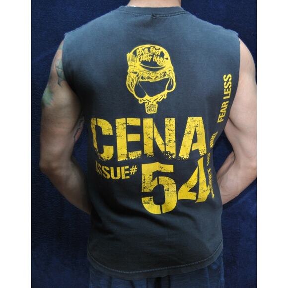 John Cena Live Fast, Fight Hard Medium Black Cutoff Tank Top - Picture 2 of 7